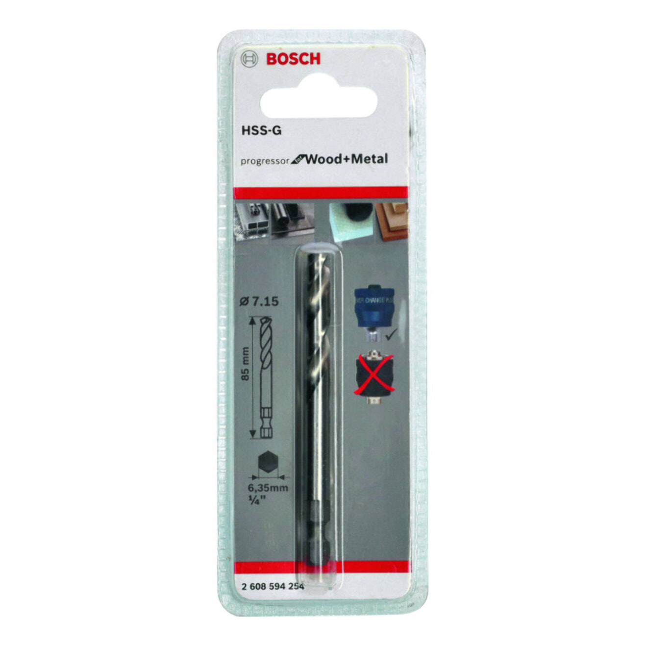 Foret de centrage PLUS HSS-G 85mm - BOSCH - 2608902037