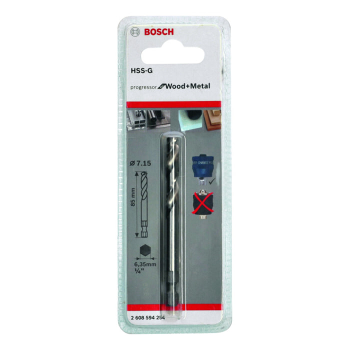 Foret de centrage PLUS HSS-G 85mm - BOSCH - 2608902037