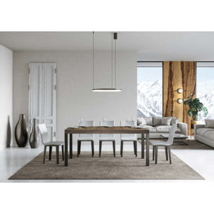 Mesa extensible 80x160/244 cm Everyday Nogal estructura Antracita