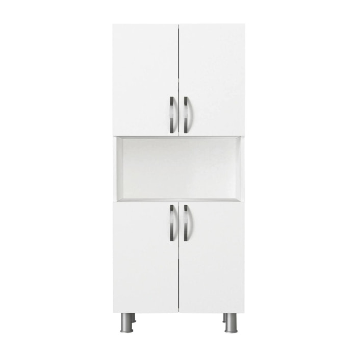 Armadio multiuso grande Dgrazian, Mobile multifunzionale, Mobiletto scarpiera, Guardaroba porta scarpe, 60x30h140 cm, Bianco