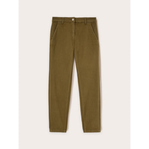 Motivi - Pantaloni chino Kendall in drill di cotone - Verde militare