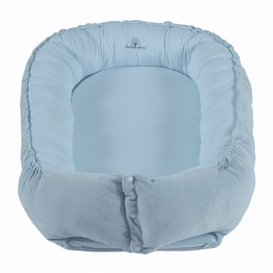 Cocoon bébé 0-6 mois coton bio velours Bleu ciel