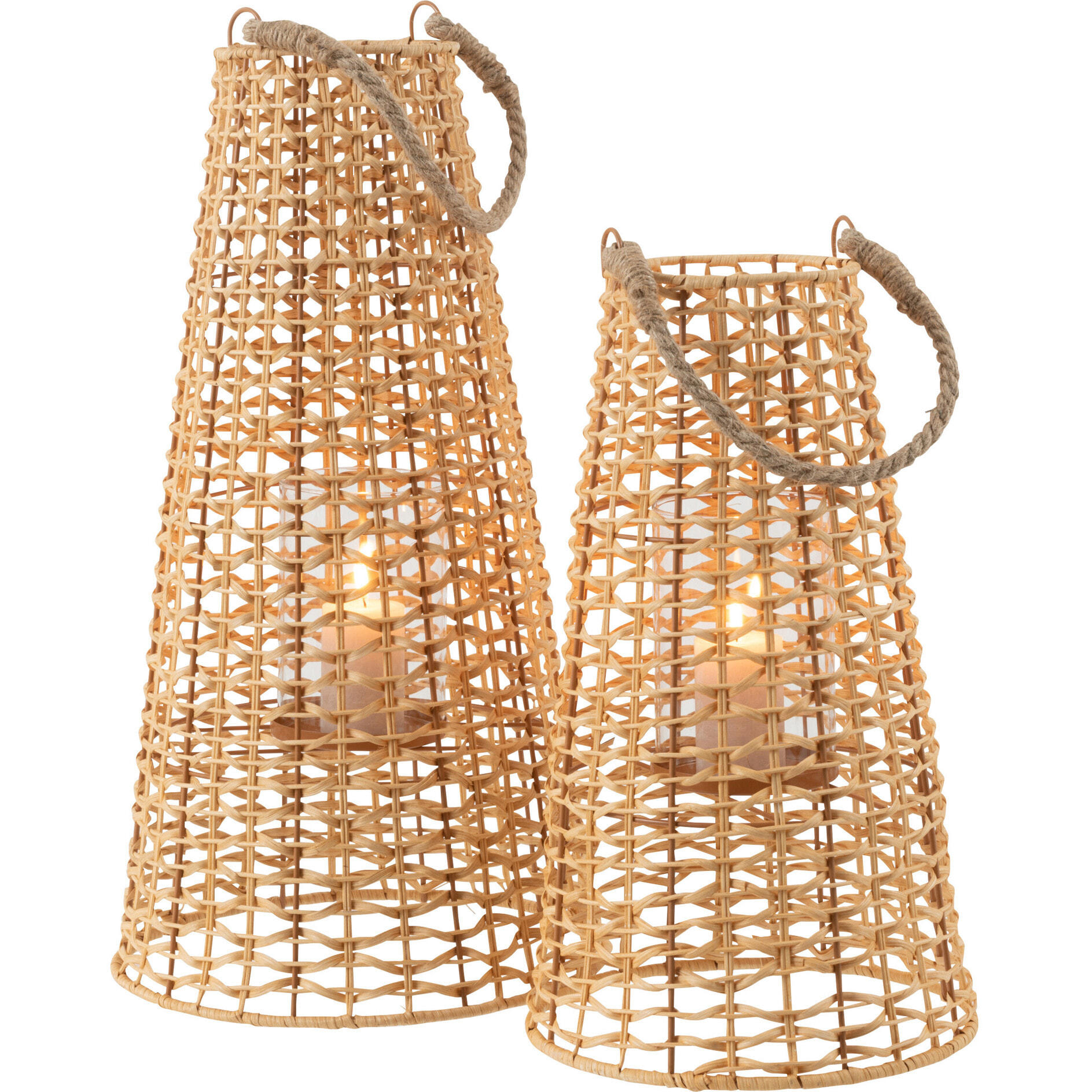 J-Line lanterne Anais - rotin - naturel - large
