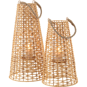 J-Line lanterne Anais - rotin - naturel - large