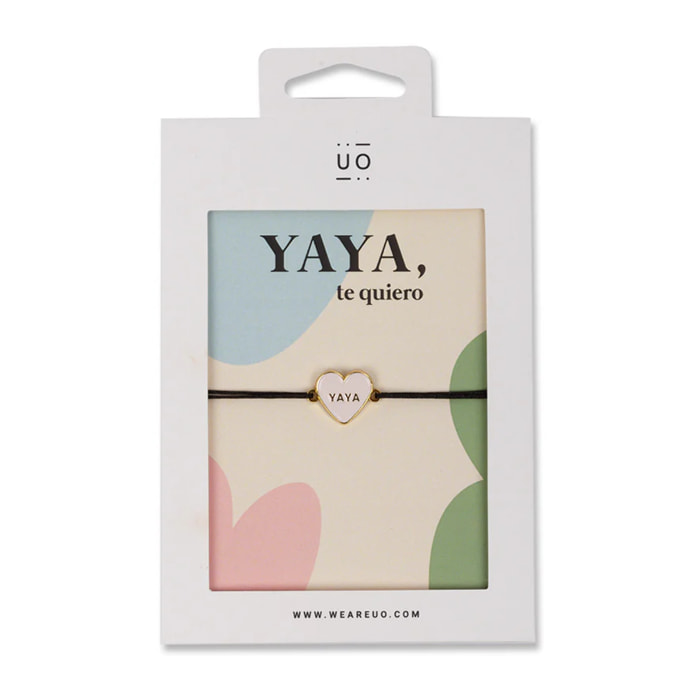 Pulsera charm "Yaya, te quiero" corazón