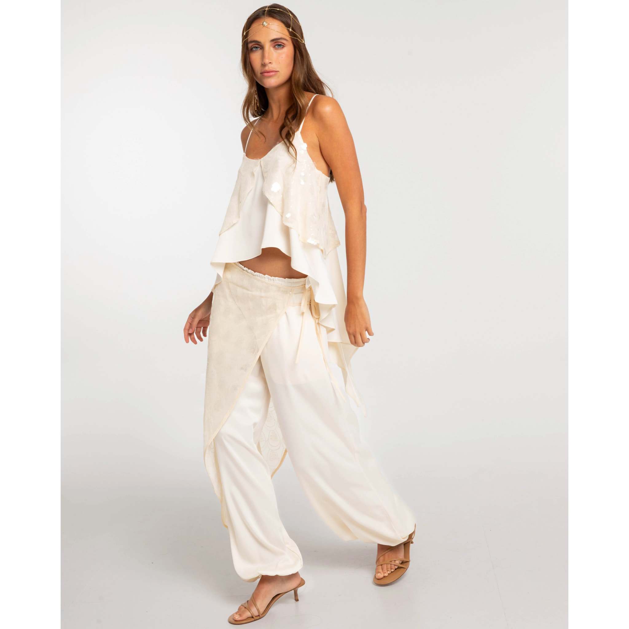 Top de mujer de tirantes con lentejuelas