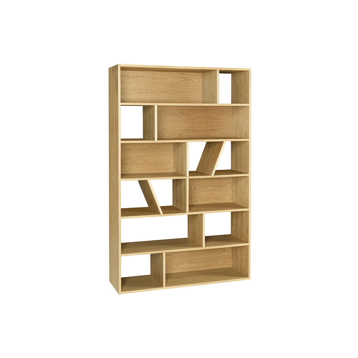 Bibliothèque design en bois clair L120 cm AZTEQUE