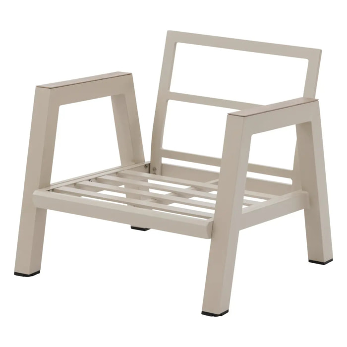 Fauteuil de salon de jardin "Axiome" argile aluminium et texaline et polyester