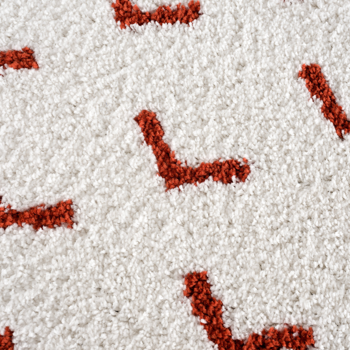 Terra - tapis shaggy de salon en laine artificielle terracotta