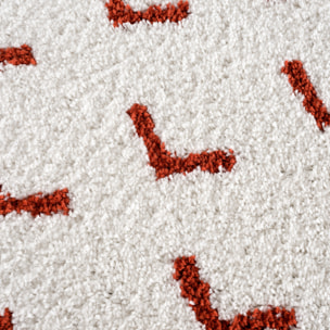 Terra - tapis shaggy de salon en laine artificielle terracotta