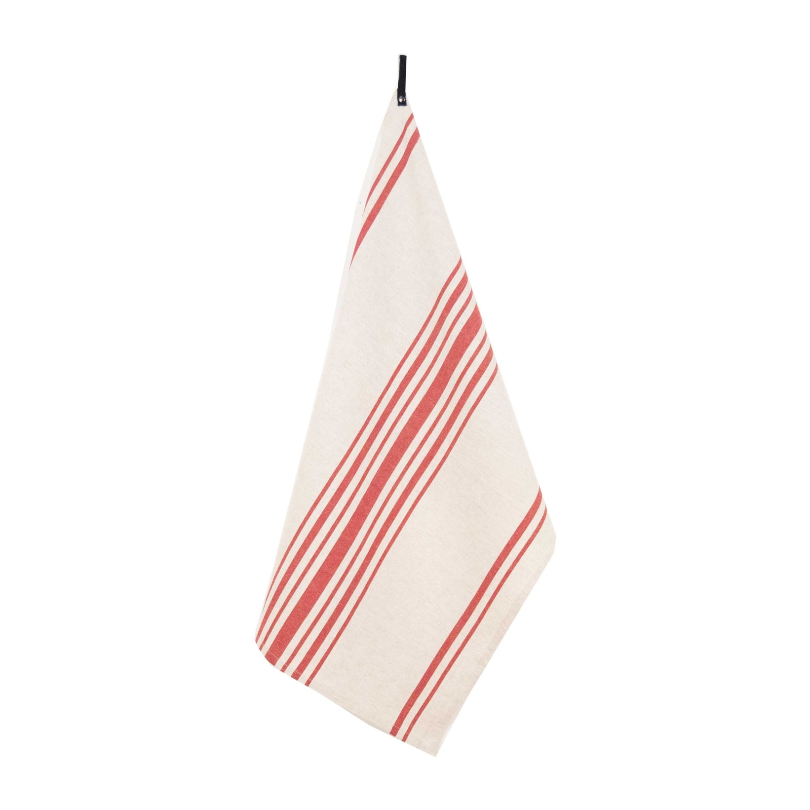 Torchon de cuisine polylin à rayures - Rouge