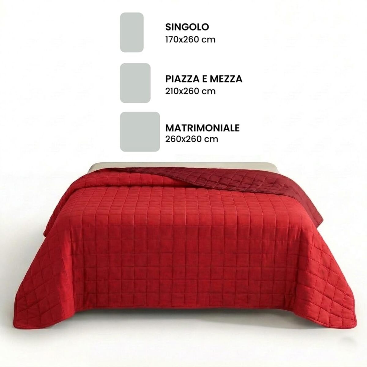 Copriletto una piazza e mezza estivo leggero double face 210x260 cm, trapunta estiva traspirante e morbida, coperta primaverile elegante e moderna, design reversibile per doppio stile, ideale per stagione calda, resistente e facile da lavare