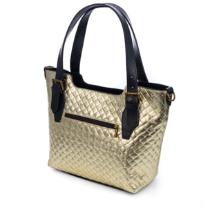 Arezzo bolso tote mujer. Piel auténtica Gamuza con grabado entrelazado y lacada brillante.