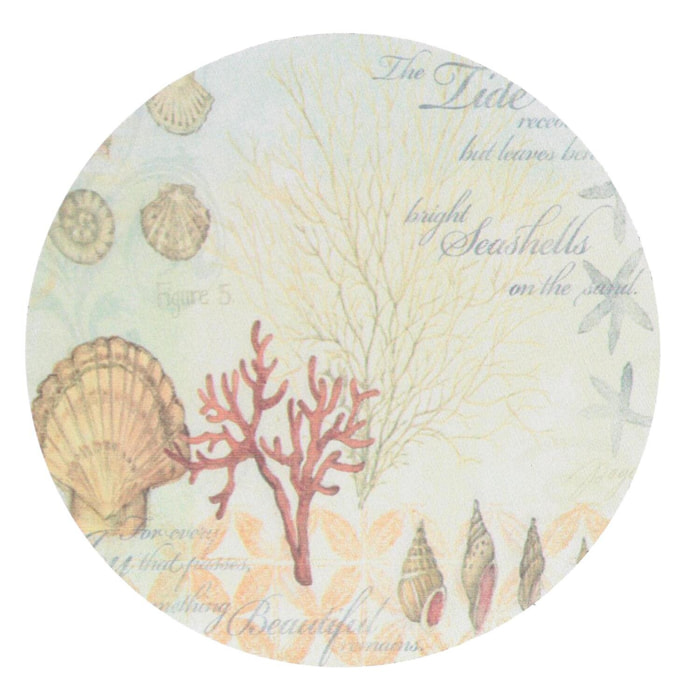 Sottopentola in legno mare confezione da 4 pezzi bianco tondo cmø18h0,5