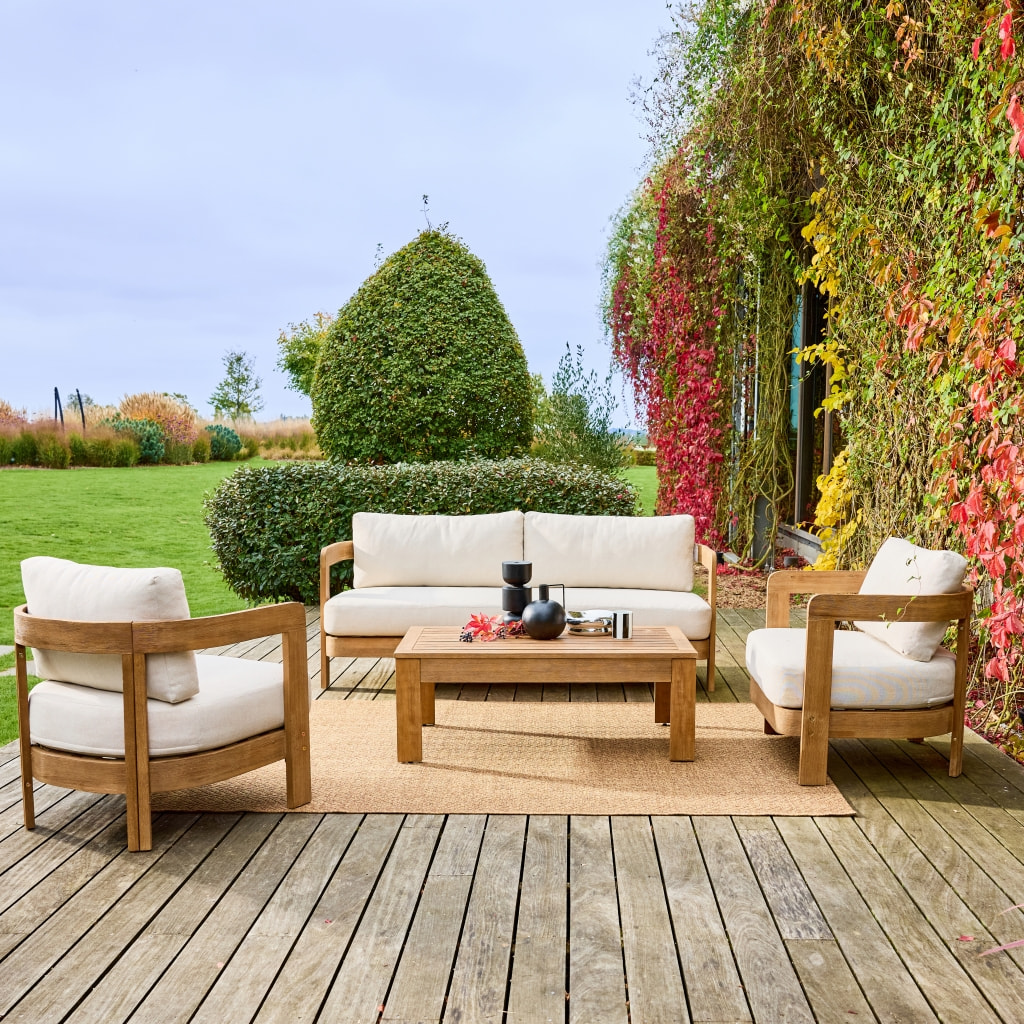 Salon de jardin bois d'acacia 4 places MIYANA