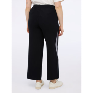 Fiorella Rubino - Pantaloni flare in maglia misto viscosa - Nero