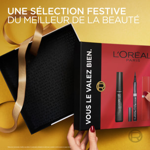 L'Oréal Paris Telescopic Lift Noir, Felt tip Eyeliner Noir, Infaillible Matte Resistance Rouge.