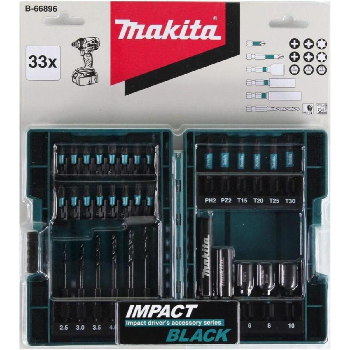 Jeu de forets et embouts (33 pcs) Impact - MAKITA B-66896