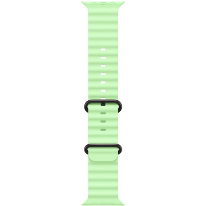 Bracelet APPLE 49 mm Océan vert fluo  - Finition titane