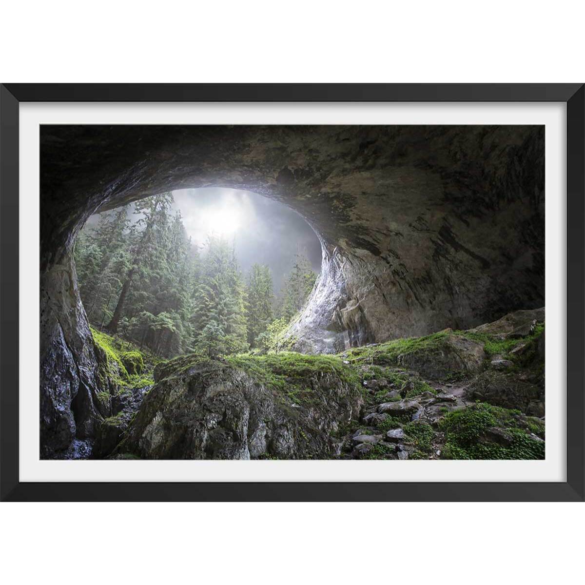 Affiche coup d'oeil au paradis Affiche + cadre en bois - Noir