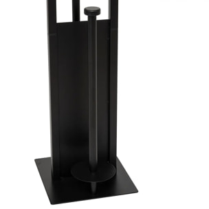 Dérouleur "Glass" avec réserve et brosse noir 19,5x18cm