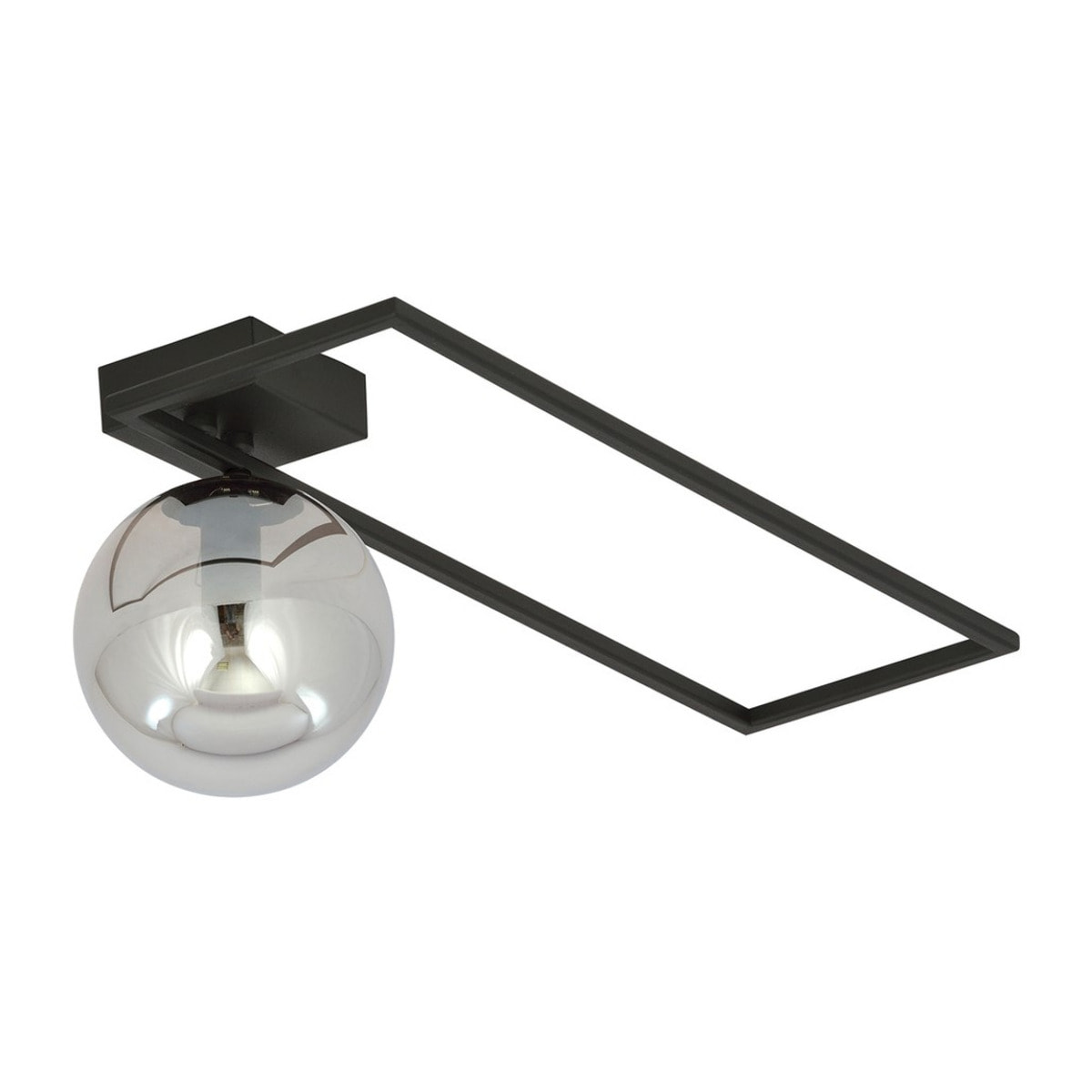 Lampada da soffitto Imago in acciaio nero e vetro grafite