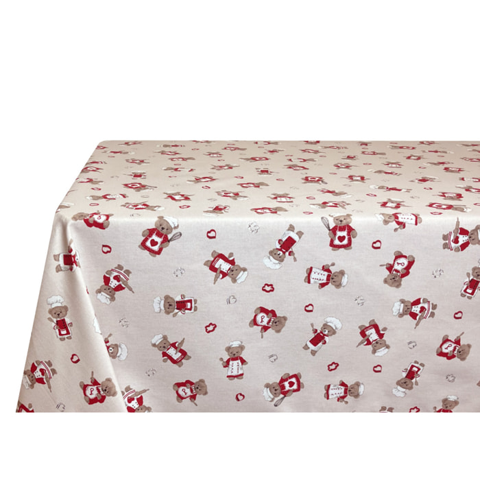 Tovaglia Cucina In 100% Cotone Made In Italy Disegno Orsetti Chef Vari Colori