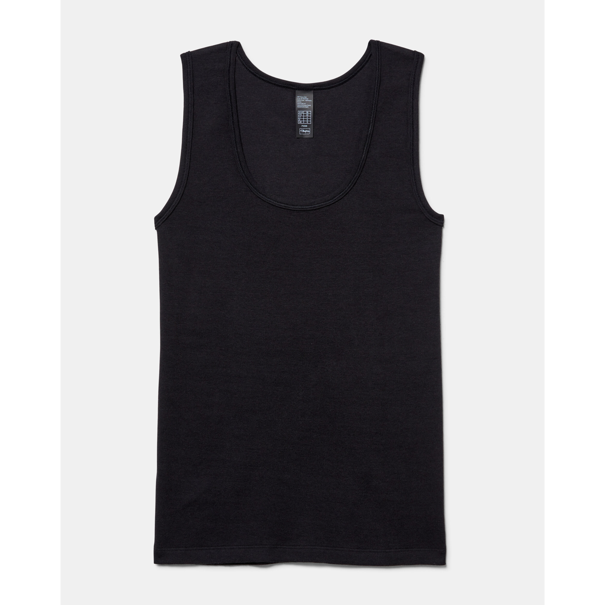 Camiseta de tirantes anchos de patrón básico con escote redondo ligeramente escotado