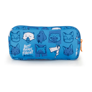 Estuche Gabol Friends color azul con cremallera