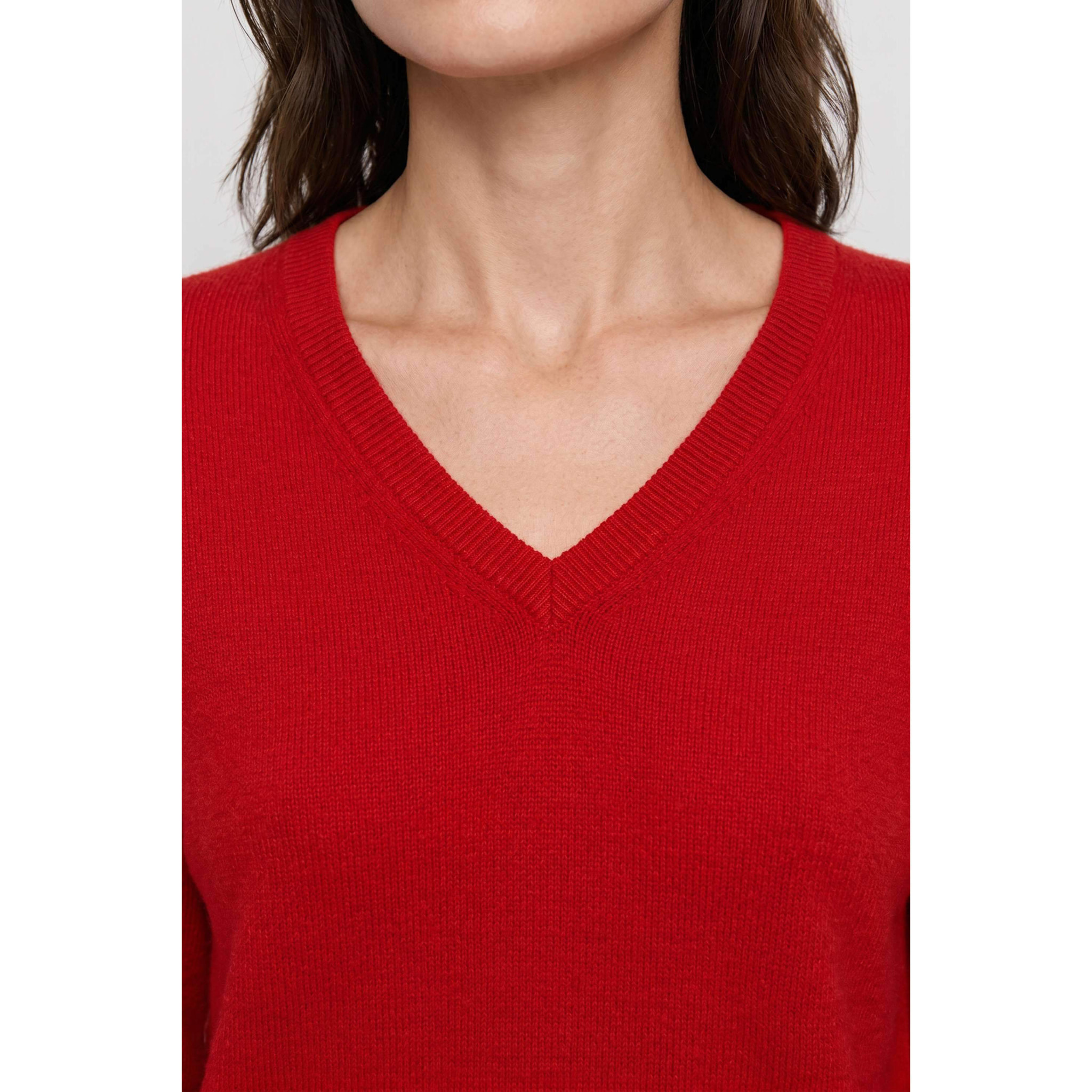 Kocca - Maglia da donna in angora con scollo a V e maniche lunghe Donna