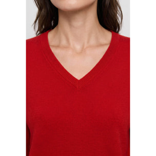 Kocca - Maglia da donna in angora con scollo a V e maniche lunghe Donna