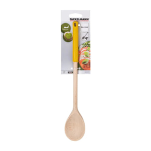 Cuillère de cuisine en bois avec manche en silicone coloré Fackelmann Wood Edition