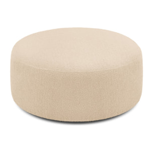 Pouf pivotant "Adam" bouclé beige