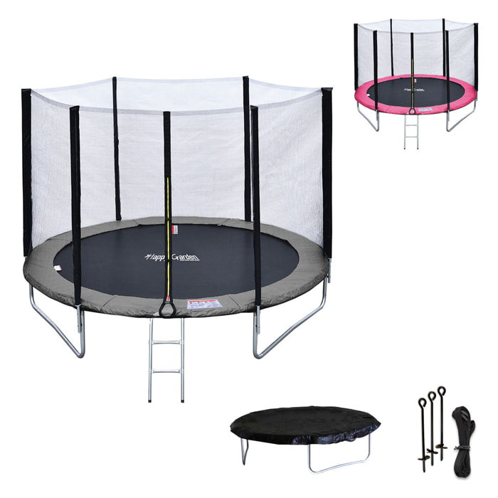 Trampoline réversible avec accessoires - Gris