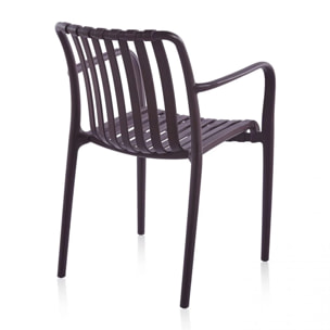 Pack 4 sillas de exterior Jamie Arm Marrón