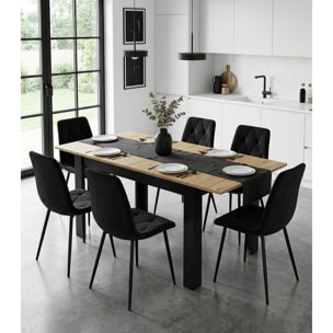 Tavolo allungabile moderno Artisan rovere e nero