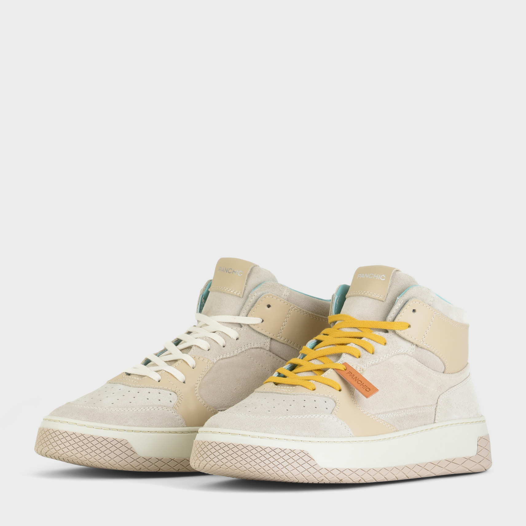 SNEAKER MID P02 UOMO IN SUEDE E PELLE NEBBIA