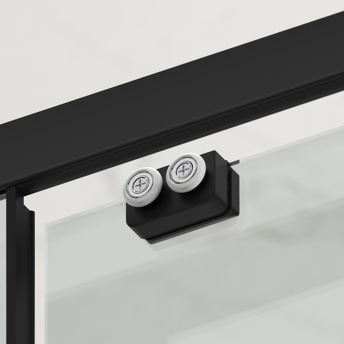 TEX BB Porte de douche 110x195cm coulissante anticalcaire avec profilés noir mat  (SATTEXDBB110CT)