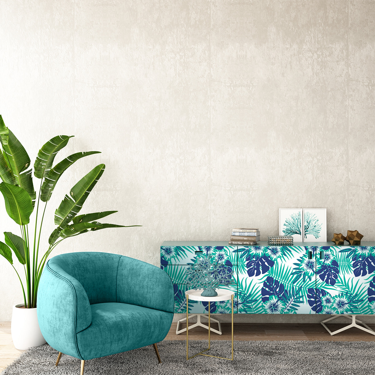 Sticker meuble tropical wuttichai 60 x 90 cm