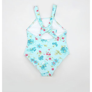 BAÑADOR FLOR AZUL GRANDE VOLANTE PECHO Y LAZO ESPALDA