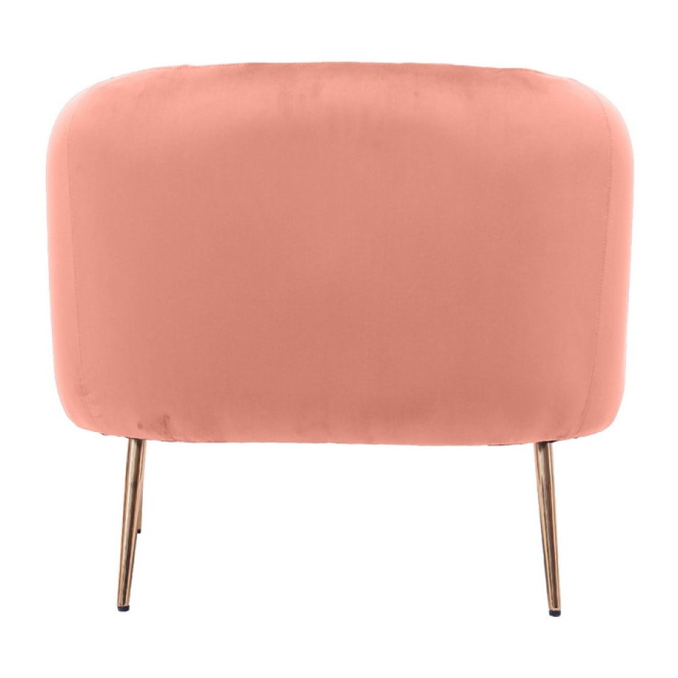 Poltrona in velluto rosa gambe oro We Home