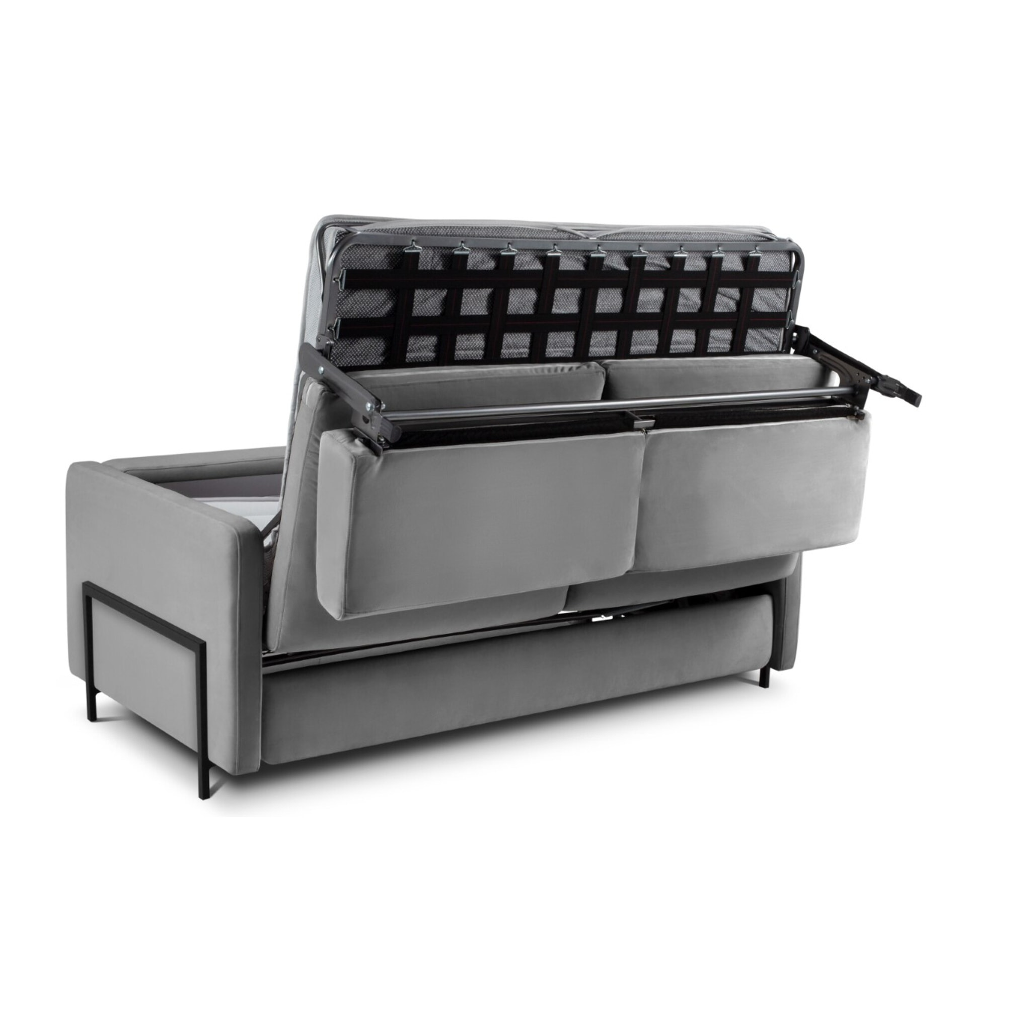 Canapé convertible "Yanis" 2 places en velours gris foncé