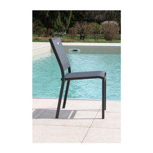 Ensemble table et chaises de jardin  - Gris Anthracite - CADAQUES