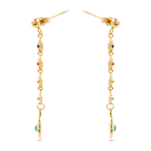 Pendientes de Turquesa acabados en oro amarillo de 18K- Elbi