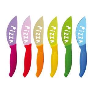Set de 6 couteaux à pizza 20 cm Excelsa – Color, Acier Multicolore