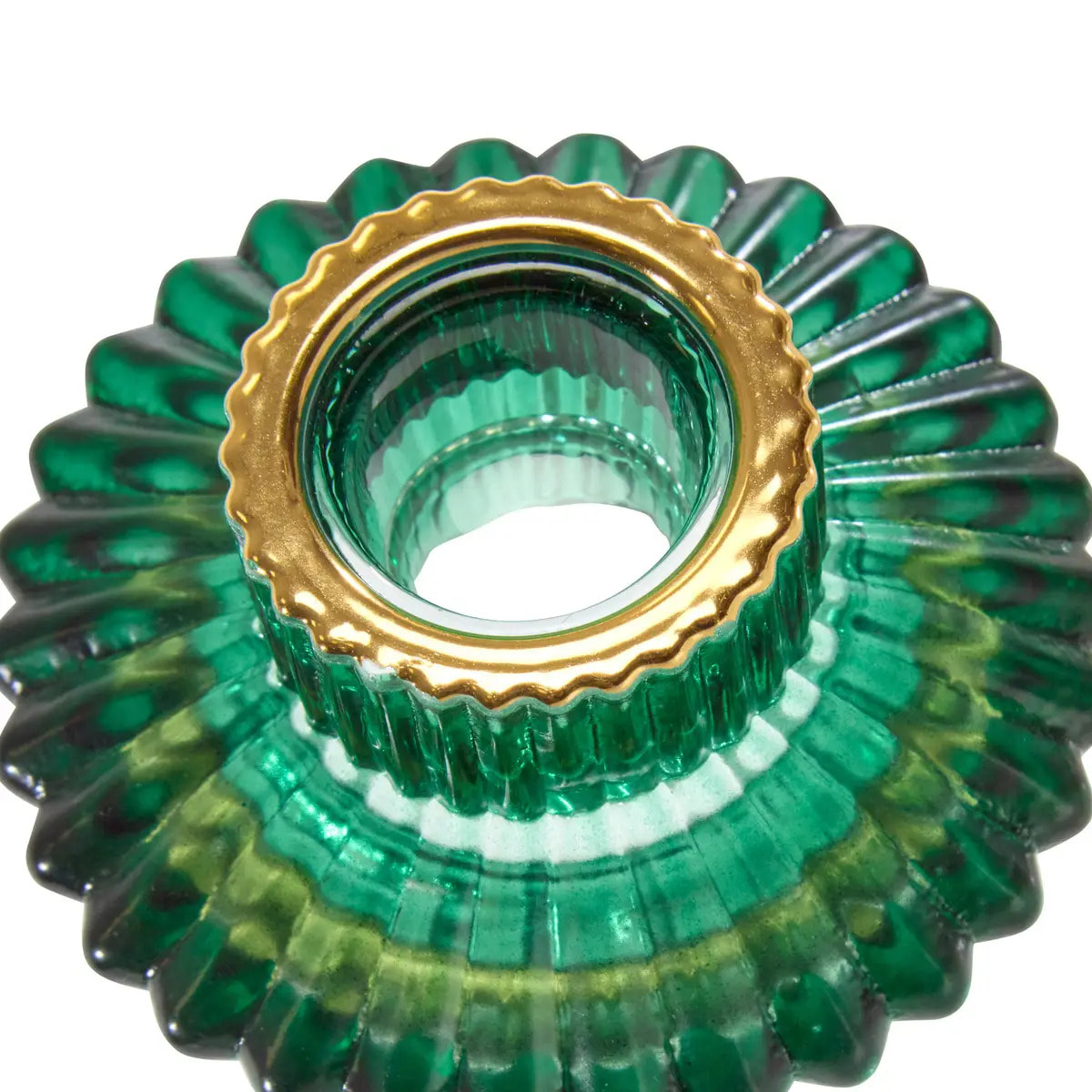 Photophore de Noël en verre réversible rouge et vert