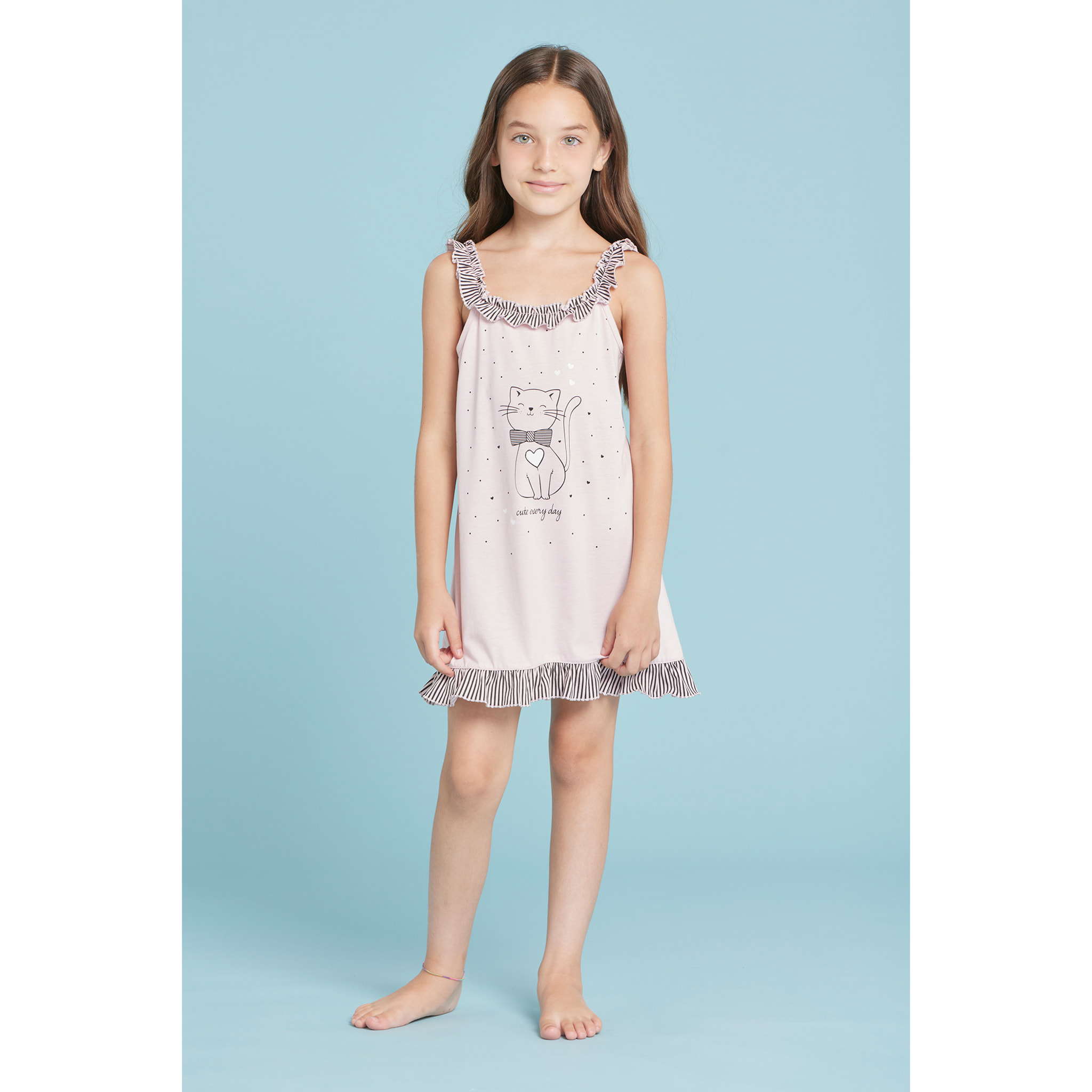 Abitino bambina cotone cute cat Noidinotte