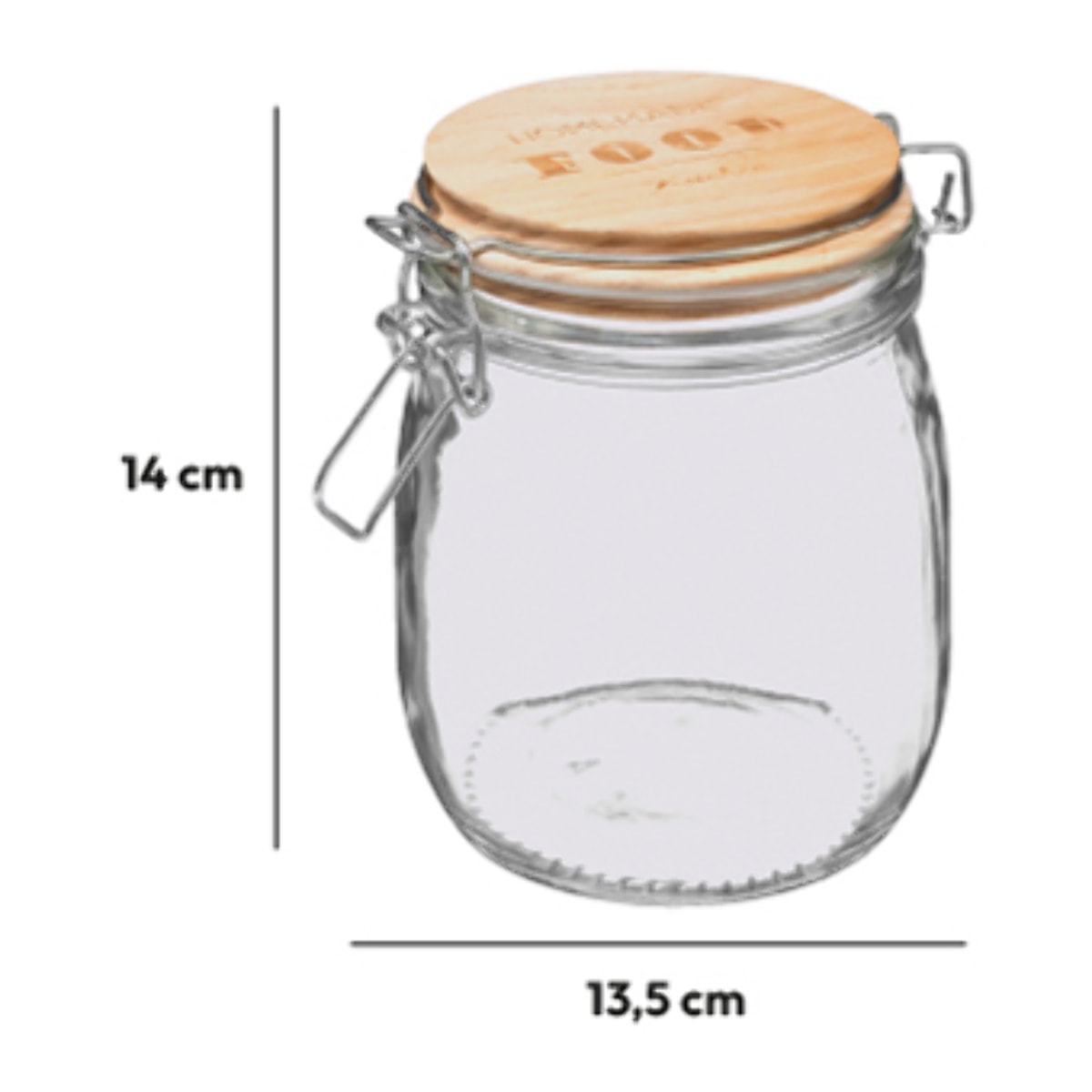 Bocal verre couvercle pin "Wording" 0,75L