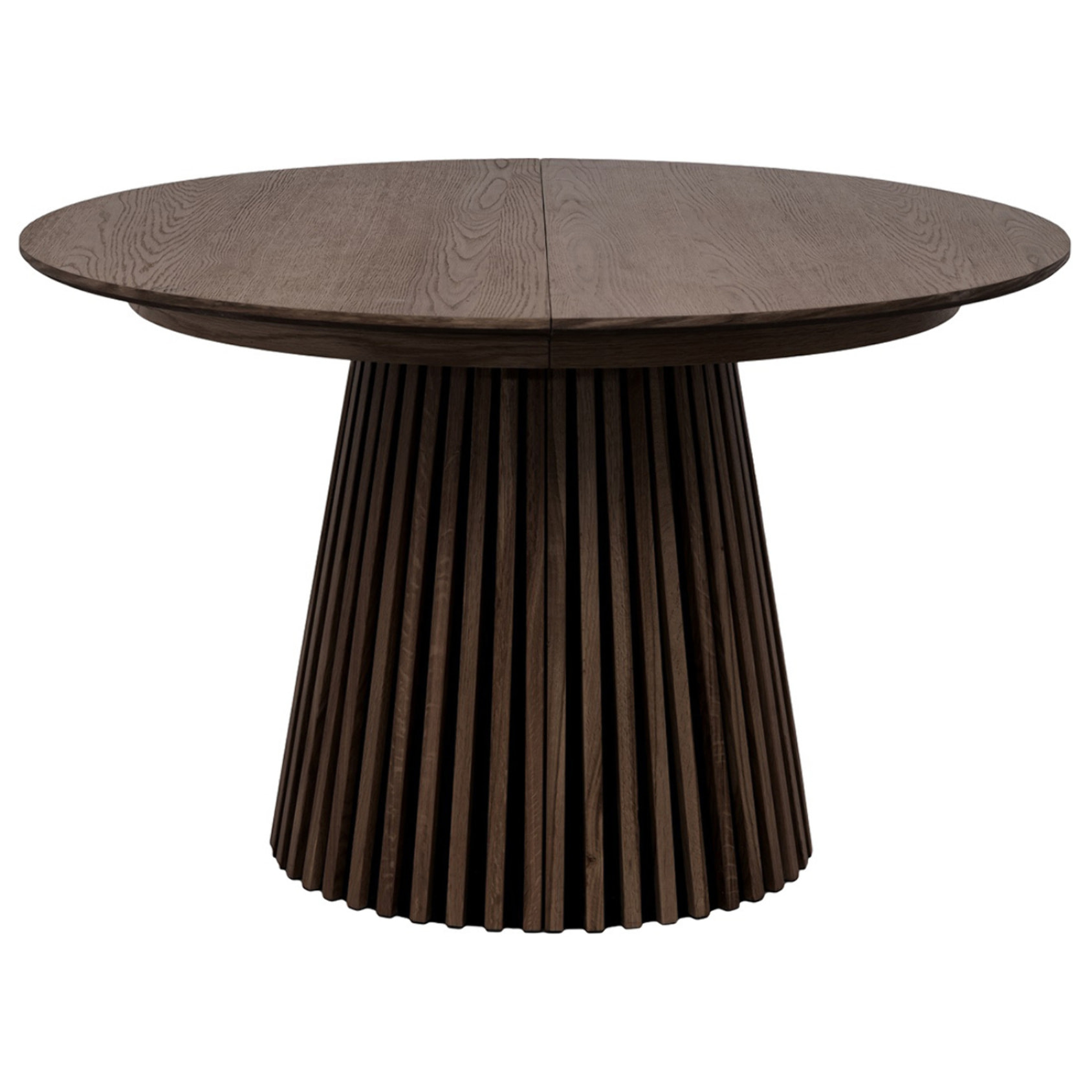 Freya - table à manger ronde extensible - effet bois foncé - 4 à 8 personnes - Bois