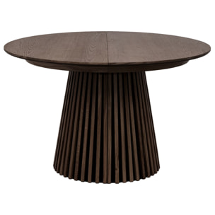 Freya - table à manger ronde extensible - effet bois foncé - 4 à 8 personnes - Bois